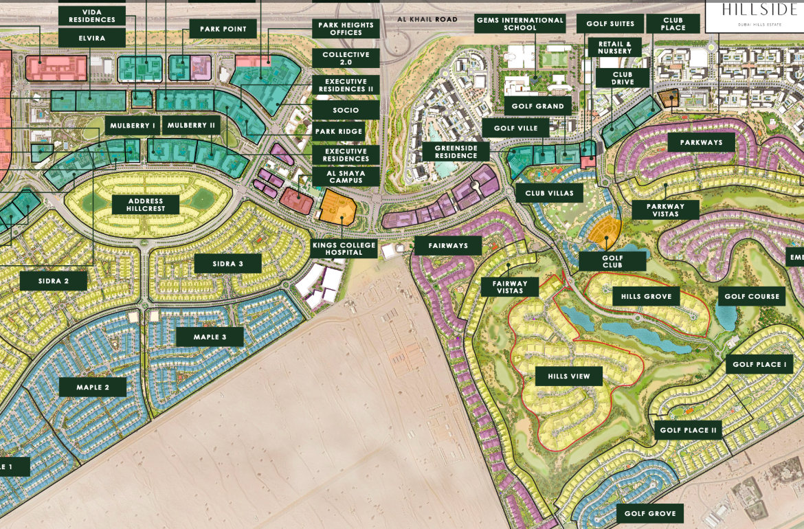 Dubai Hills Estate area map distress deals