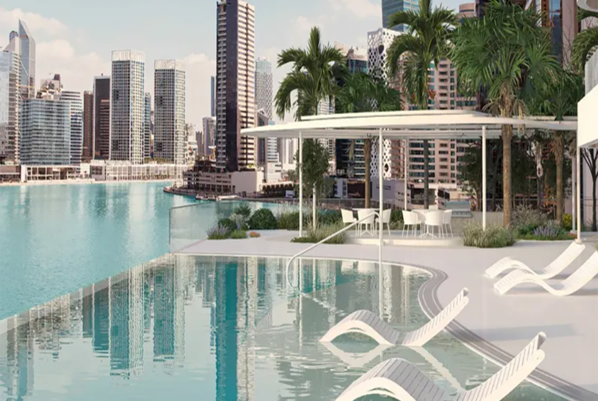 2BR G1 Living Burj and Canal view distress pool amenities