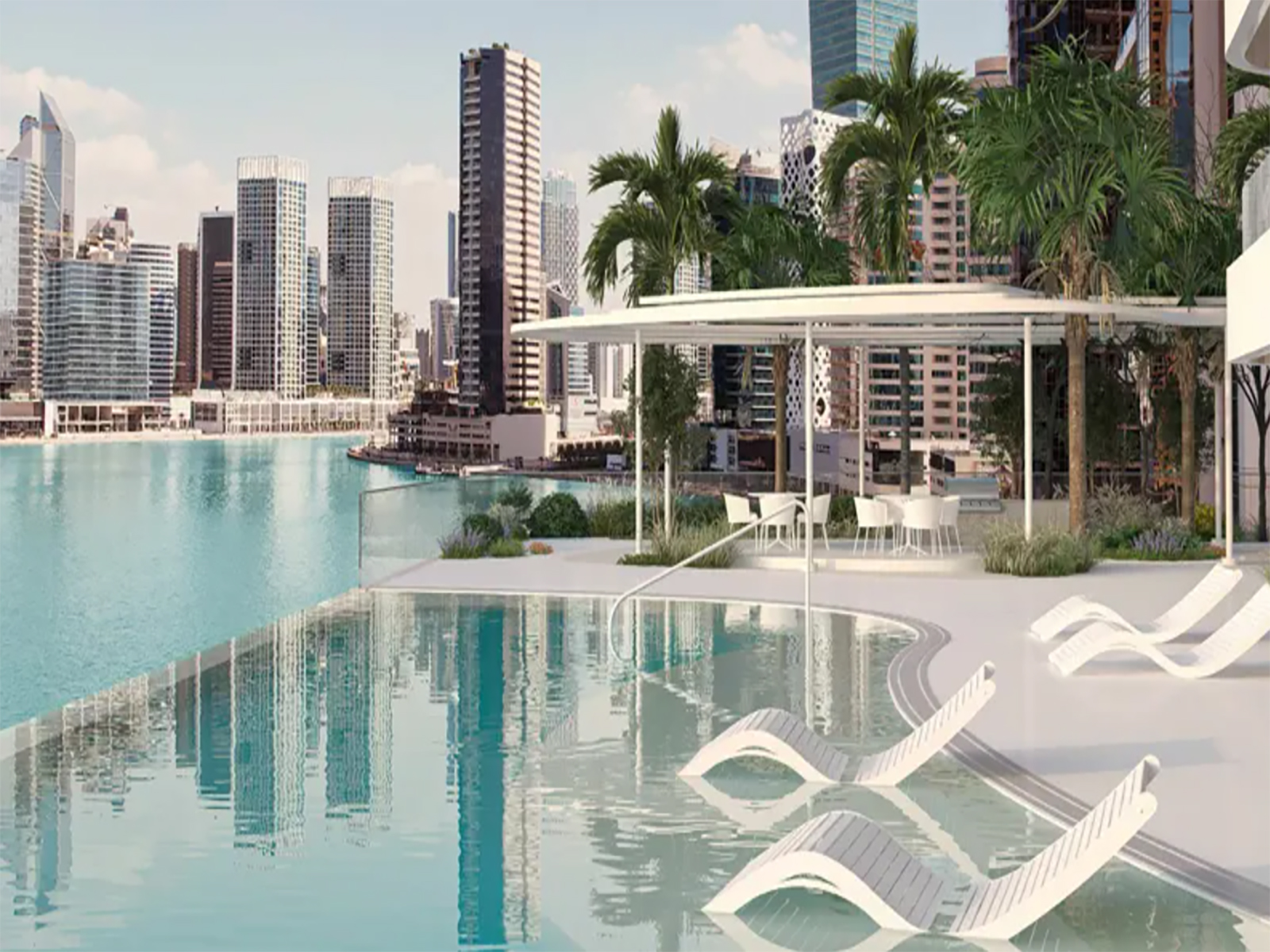 2BR G1 Living Burj and Canal view distress pool amenities