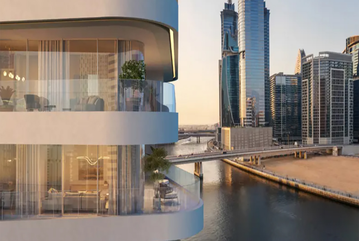 2BR G1 Living Burj and Canal view distress real view canal