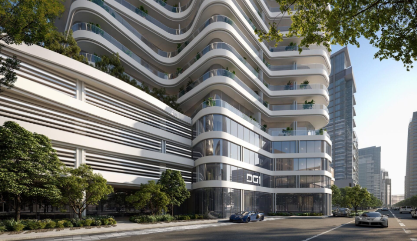 2BR G1 Living Burj and Canal view distress facade street view
