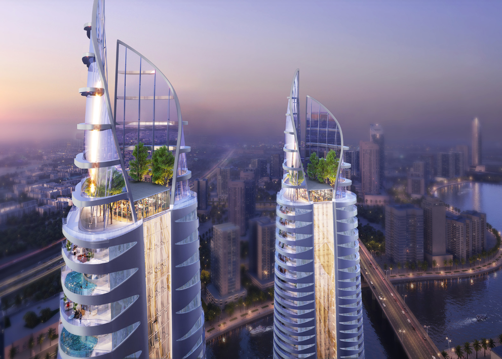 Damac Canal Heights 2 grisogono distress 1 br resale towers facade