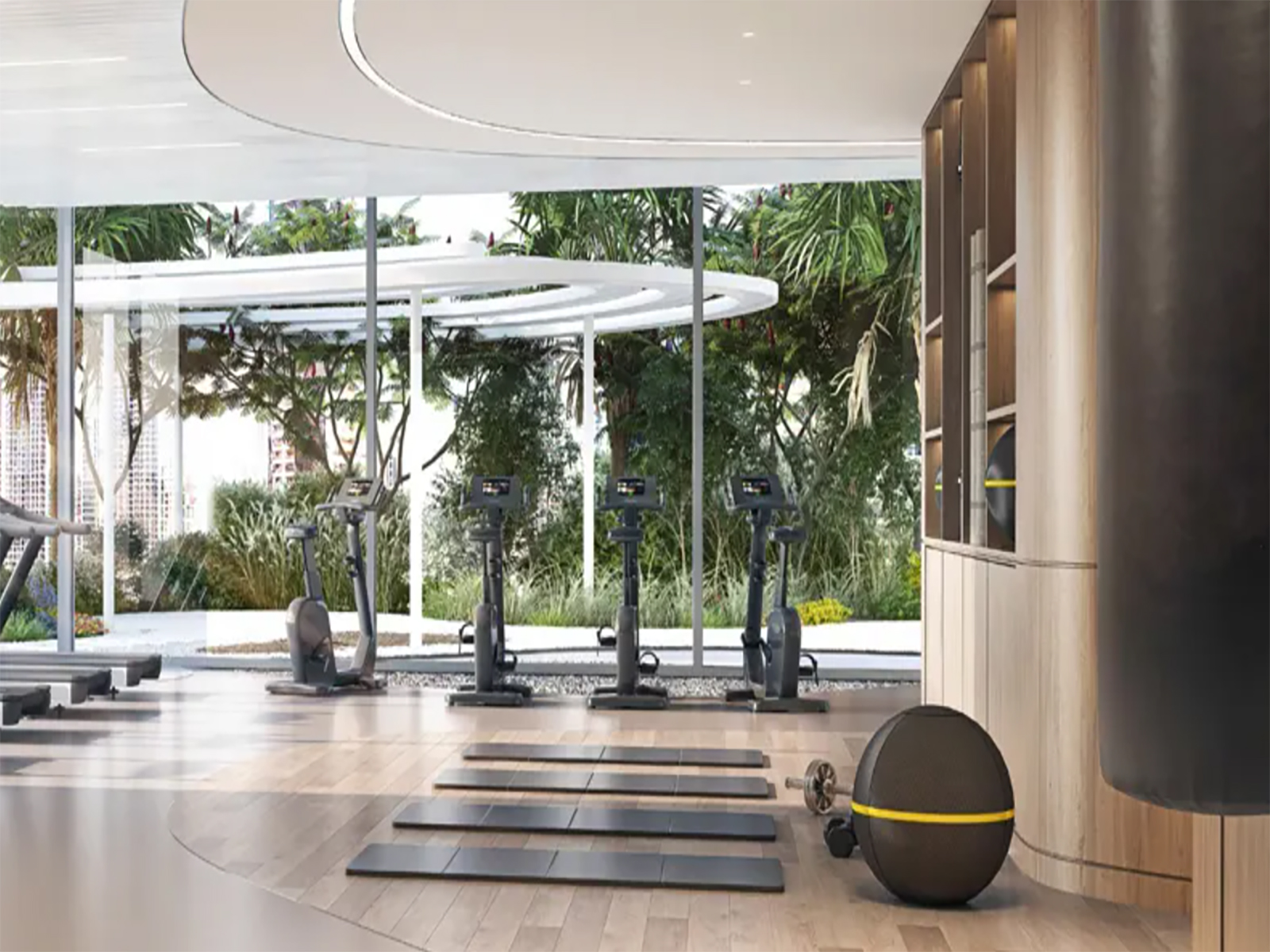 2BR G1 Living Burj and Canal view distress yoga zone