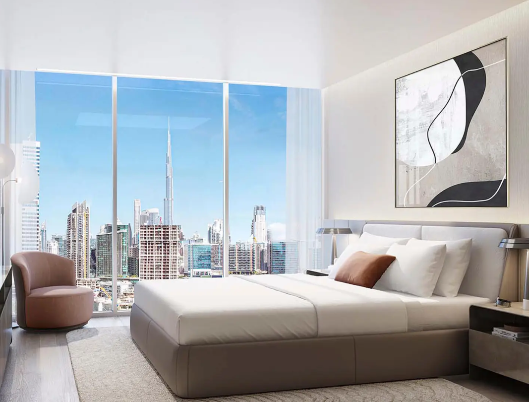 2BR G1 Living Burj and Canal view distress bedroom