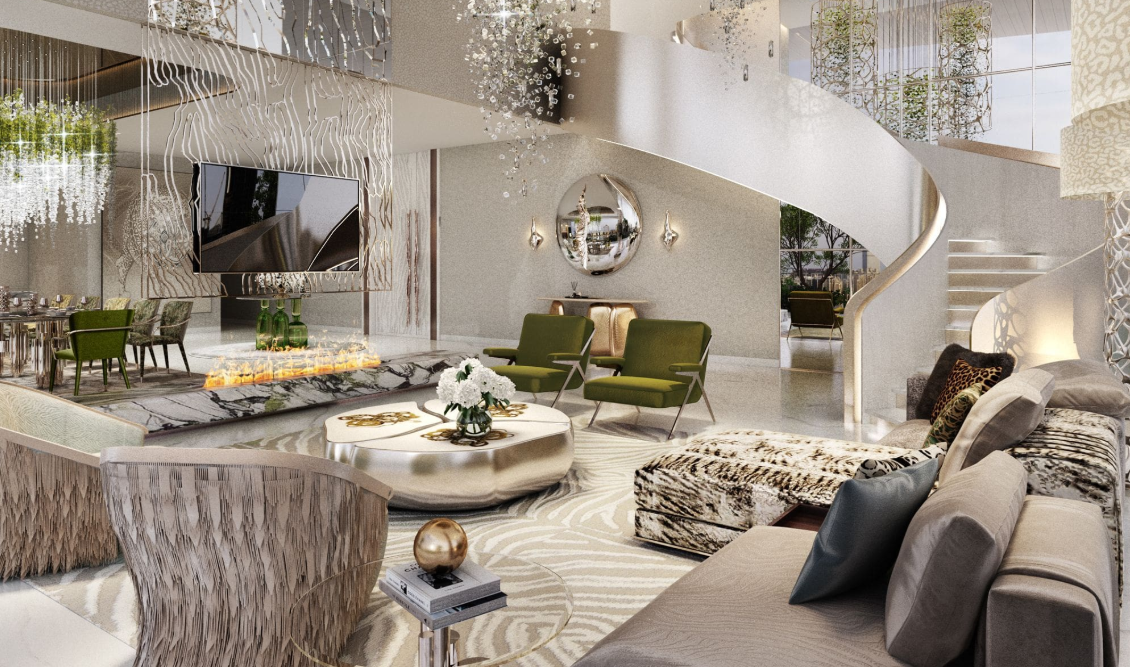 Damac Bay 2 by Cavalli distress resale 1 bedroom lobby lounge