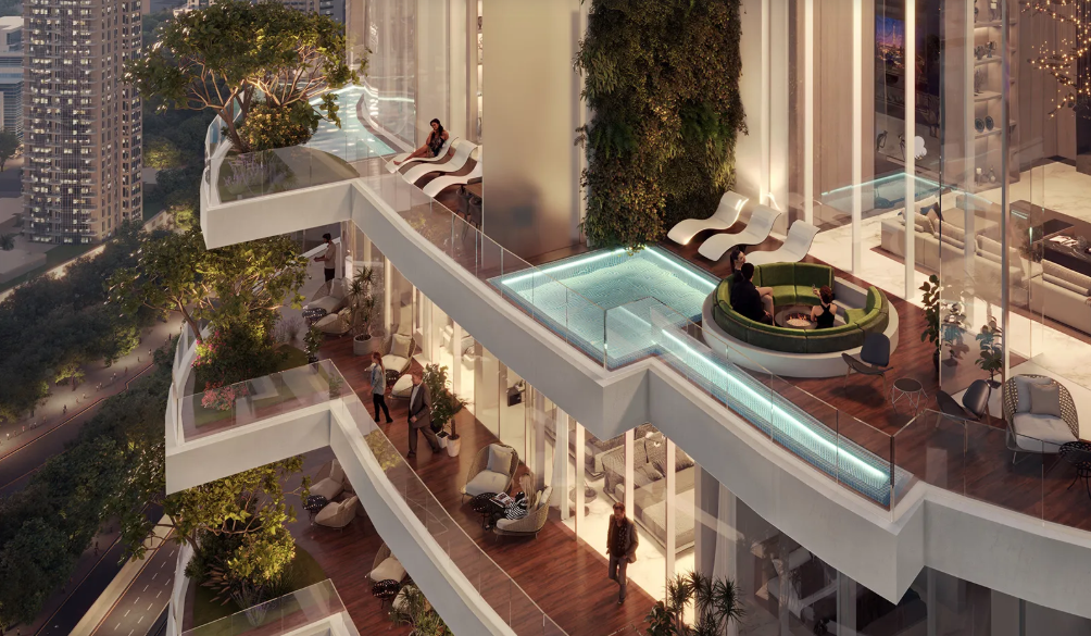 Damac Canal Heights 2 grisogono distress 1 br resale pool terrace