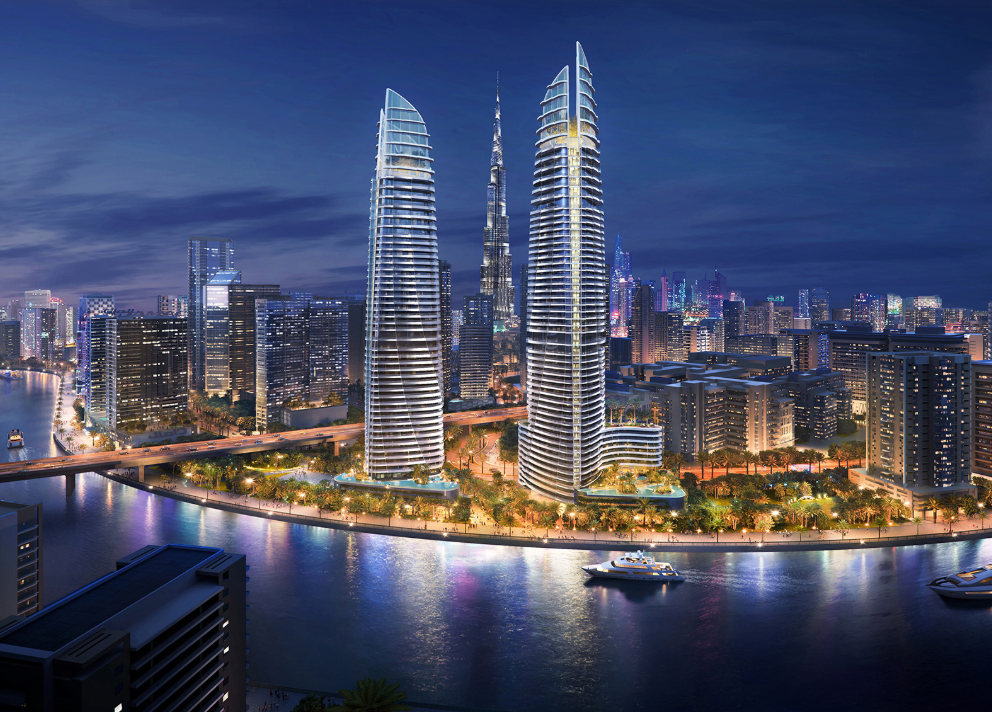 Damac Canal Heights 2 grisogono distress 1 br resale night view