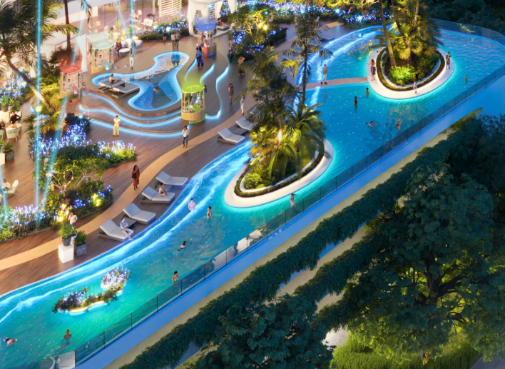 Damac Canal Heights 2 grisogono distress 1 br resale pool deck