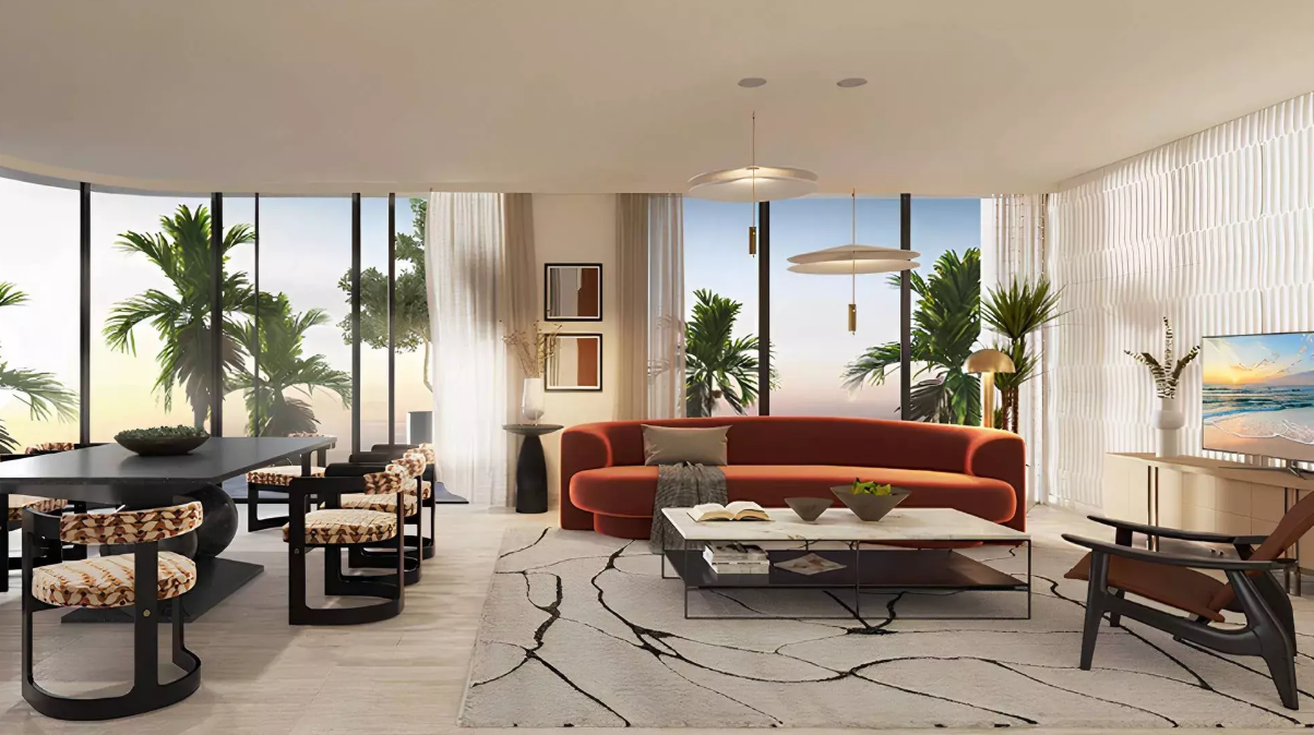 Distress resale in Emaar Beachfront living room 1BR