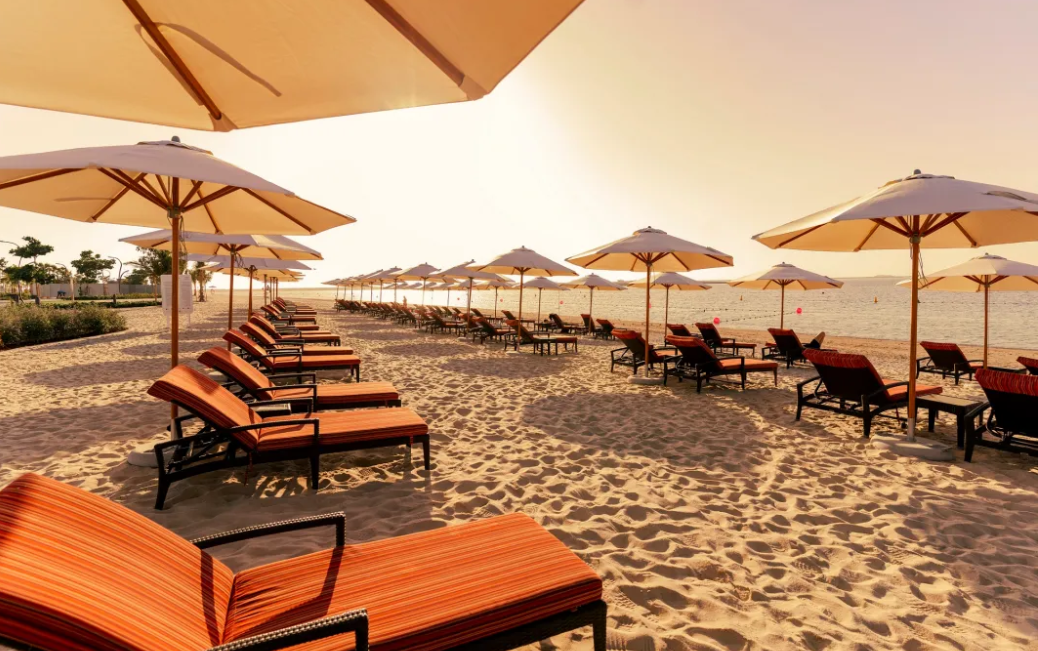 Dubai Islands area guide beach sunset