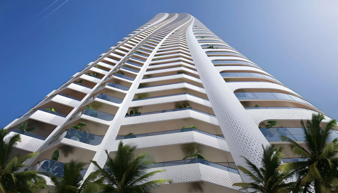 Damac Volta 1 bedroom resale below OP facade view