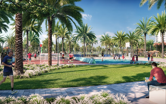 Greenway 2 Emaar-South distress resale-3br townhouse below original price kid's play area