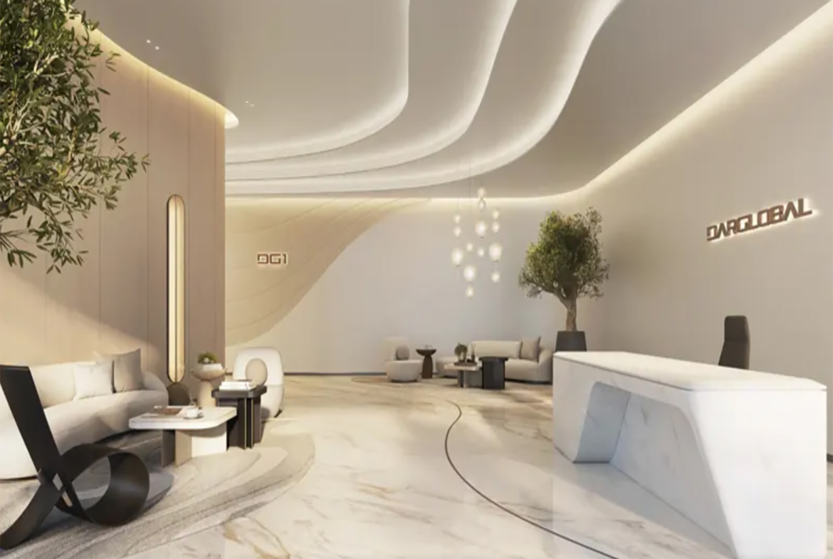 2BR G1 Living Burj and Canal view distress lobby
