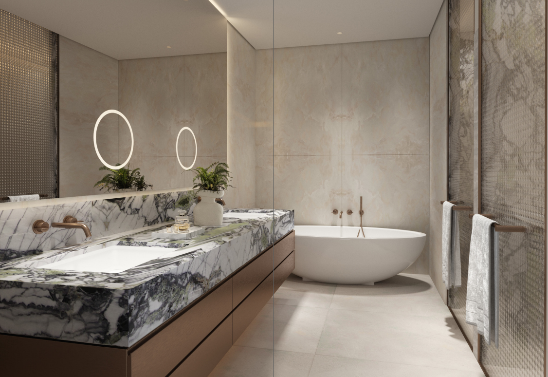 Six Senses residences sky villa 3br distress op bathroom