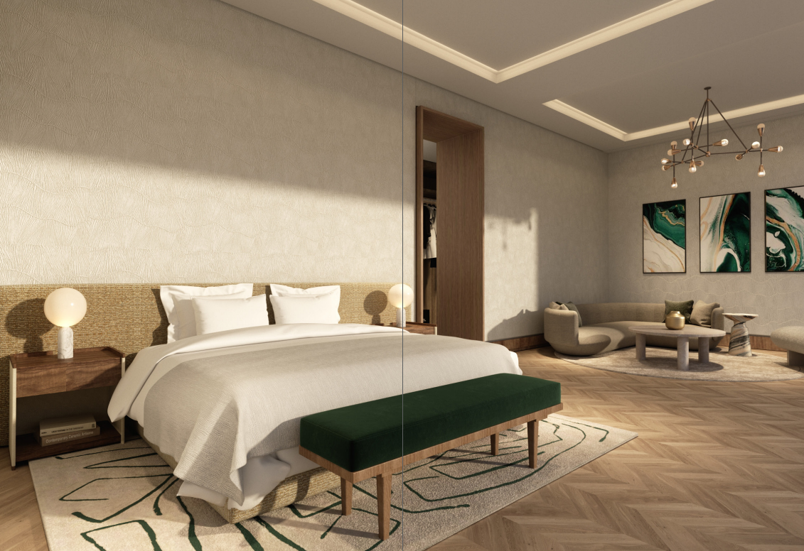 Six Senses residences sky villa 3br distress master bedroom