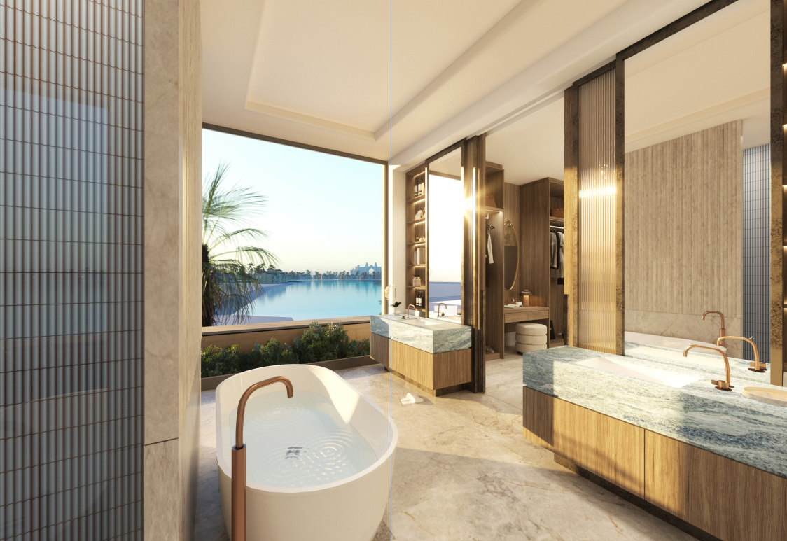 Six Senses residences sky villa 3br distress master bathroom