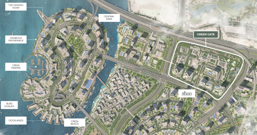 Creek Harbour 3 bedroom distress below op masterplan