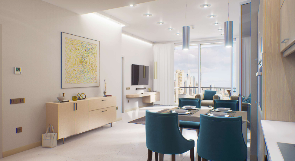 Golf Views Seven City distress living room