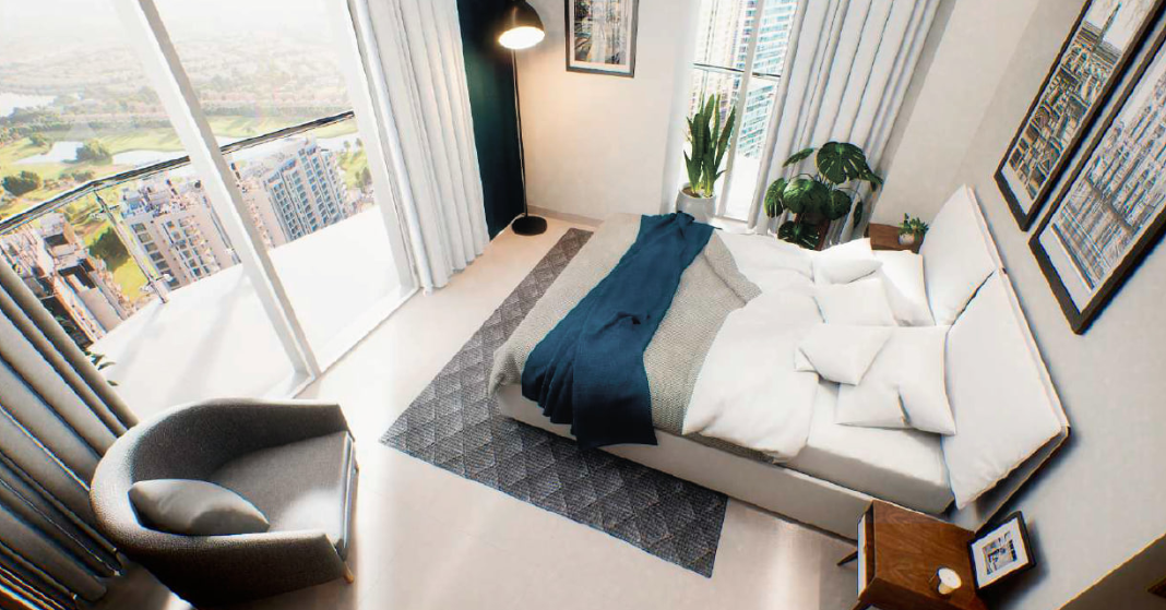 Golf Views Seven City distress bedroom