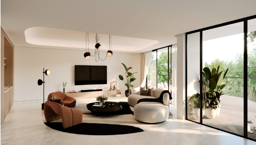 Karl Lagerfeld villas distress resale 6br living room