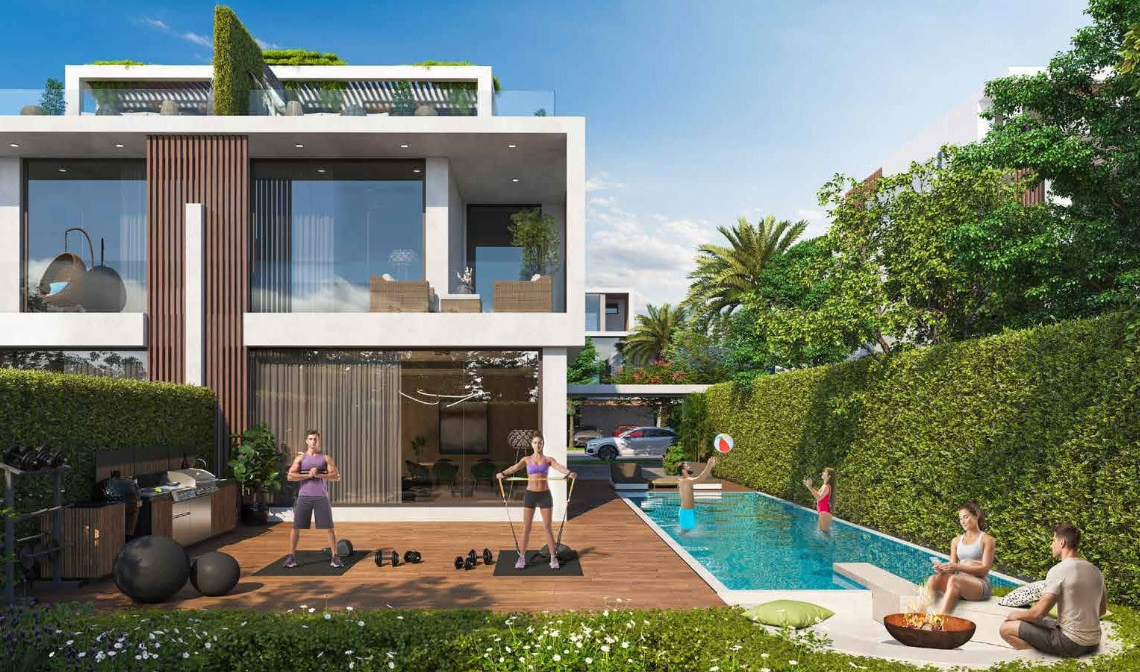 Park Greens Damac hills 2 villa distress resale facade