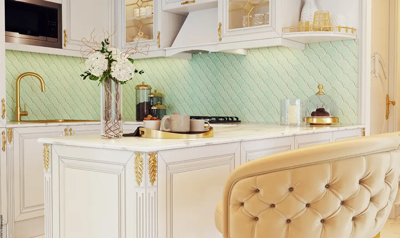 Vincitore Aqua Dimore distress resale kitchenette