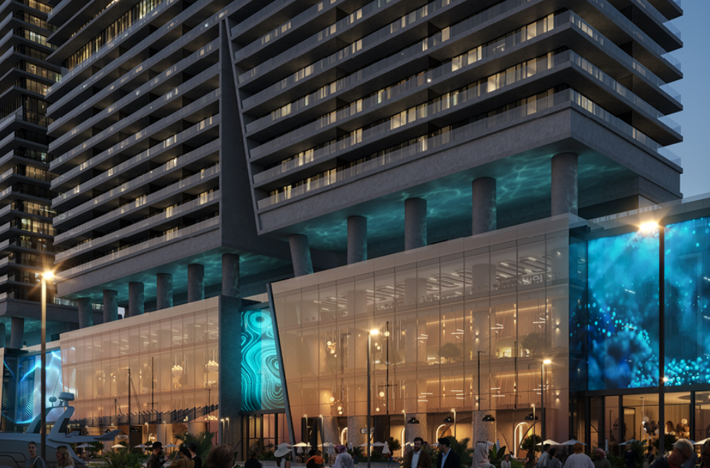 W Residences Dubai Harbour by Arada distress resale below OP outside view