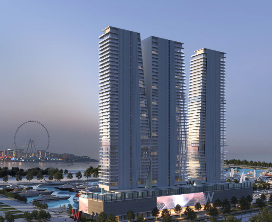 W Residences Dubai Harbour by Arada distress resale below OP exterior