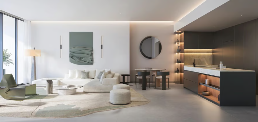W Residences Dubai Harbour by Arada distress resale below OP living room