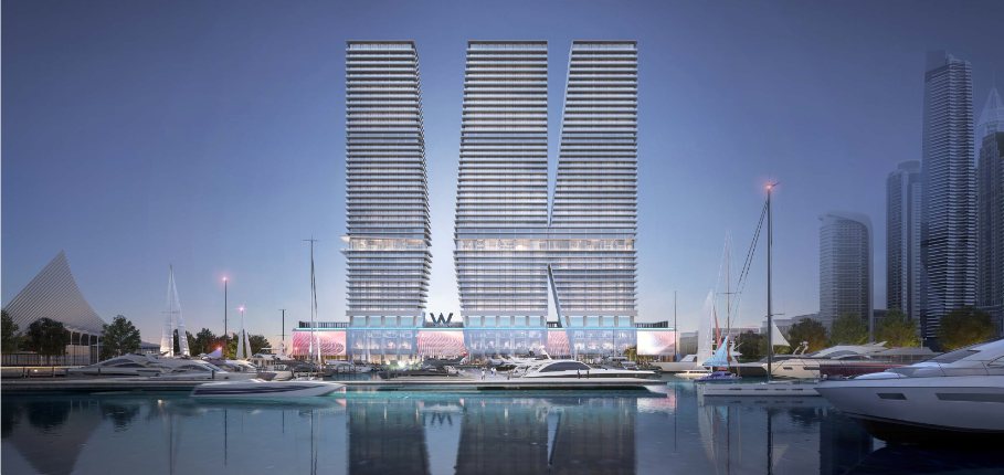 W Residences Dubai Harbour by Arada distress resale below OP facade