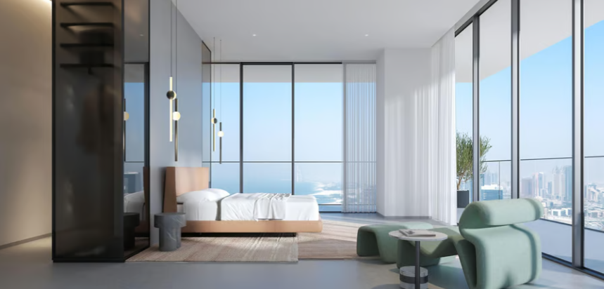 W Residences Dubai Harbour by Arada distress resale below OP master-bedroom