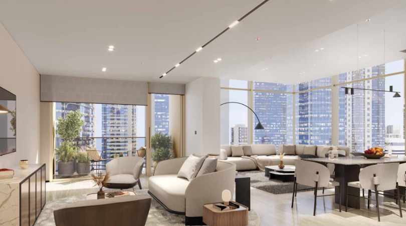 DIFC Living DIFC 3BR resale distress deal living room