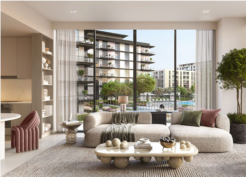 Ocean Cove Rashid Yachts & Marina distress 2 BR resale living room