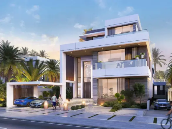 6 BR standalone villa distress resale orocco Damac Lagoons facade