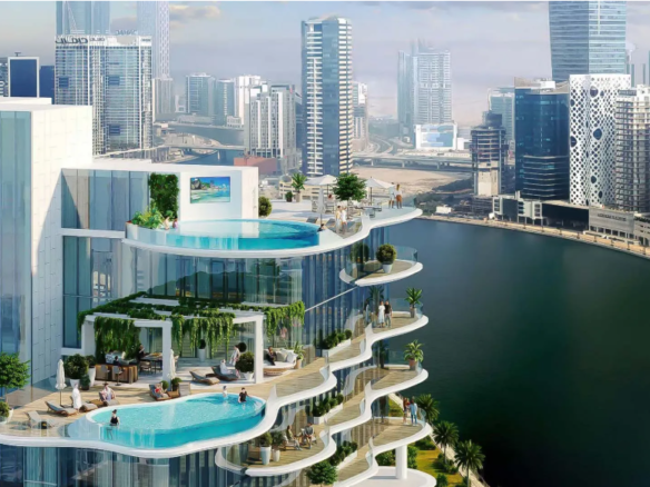 Damac Chic tower Business Bay distress resale by Grisogono facade