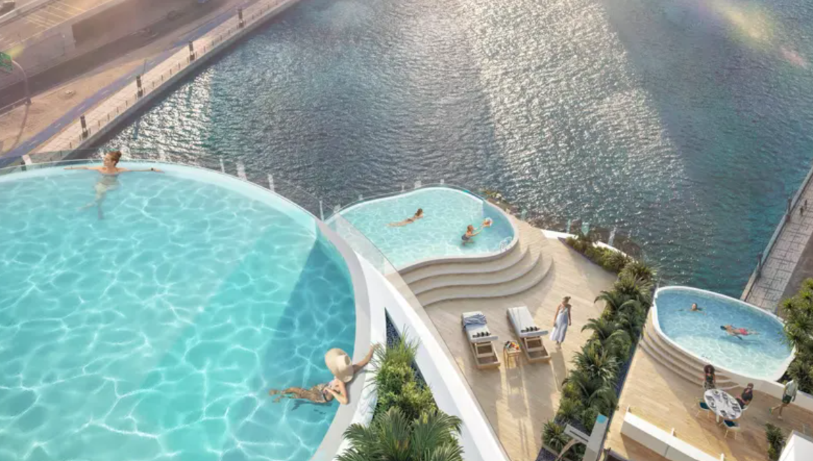 Damac Chic tower Business Bay distress resale by Grisogono infinity pool