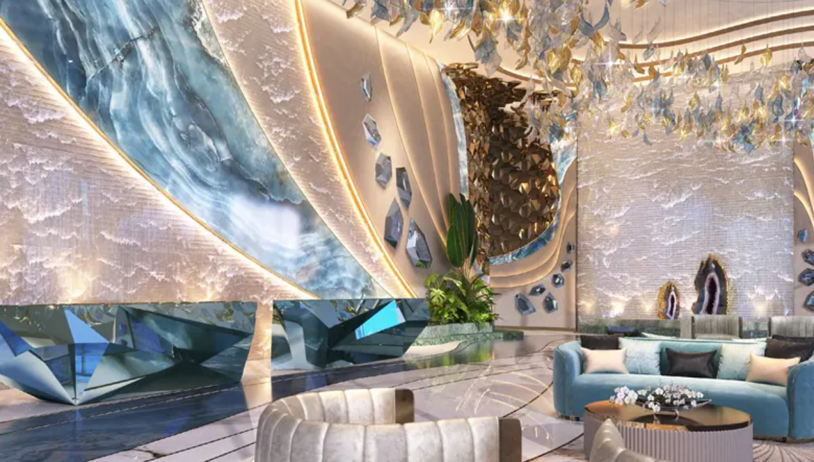 Damac Chic tower Business Bay distress resale by Grisogono lobby