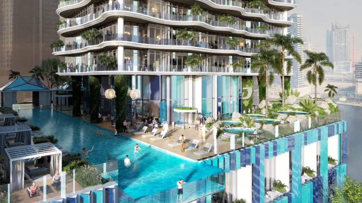 Damac Chic tower Business Bay distress resale by Grisogono pool